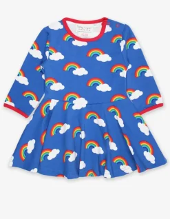 Organic Multi Rainbow Print Skater Dress