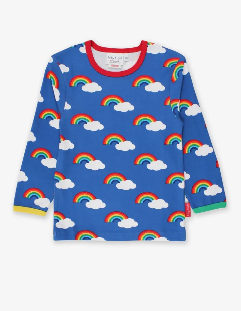 Organic Multi Rainbow Print Long-Sleeved T-Shirt