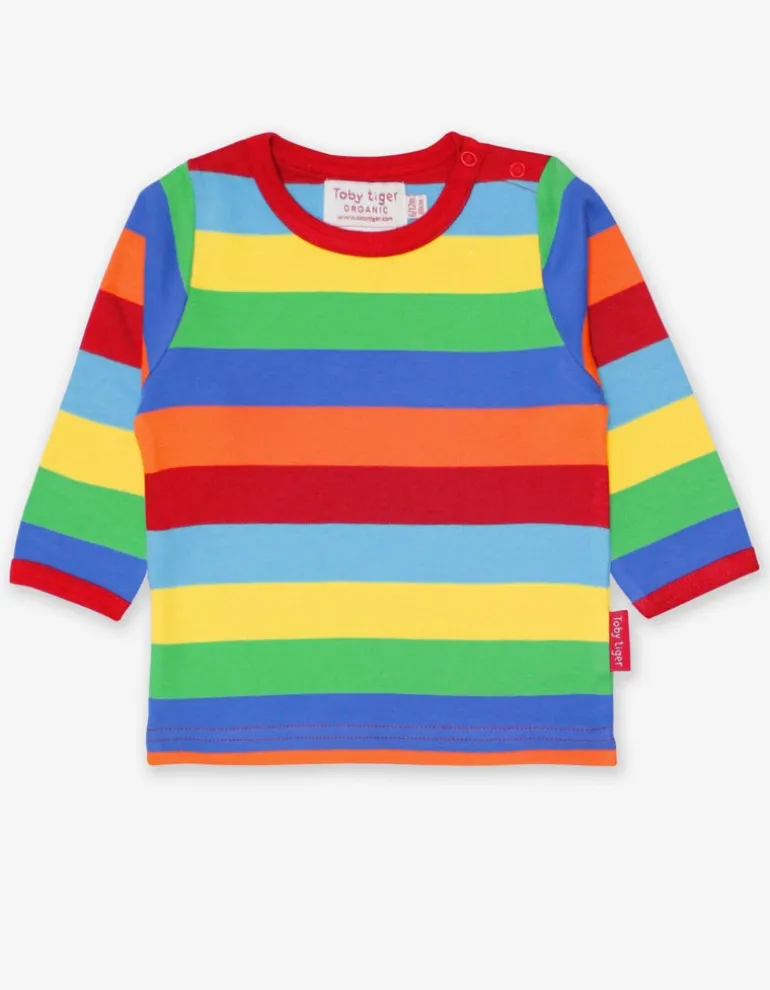 Organic Multi Stripe Long-Sleeved T-Shirt