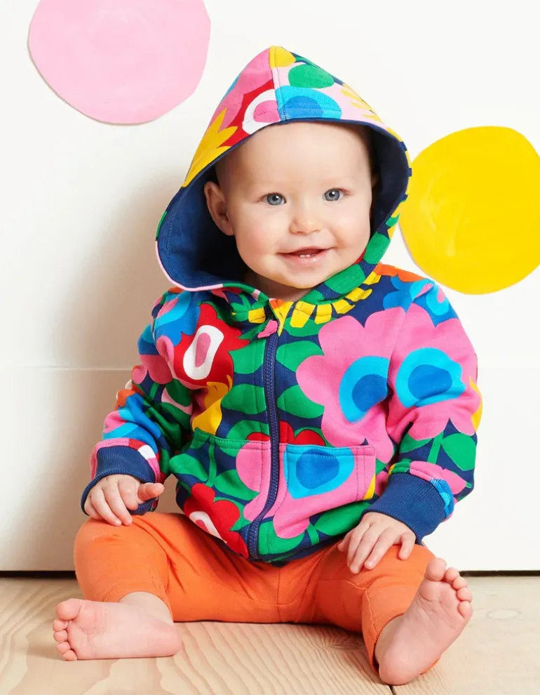 Organic Navy Flower Power Hoodie