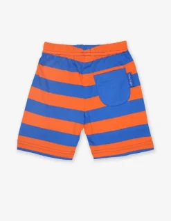 Organic Orange and Blue Stripe Shorts