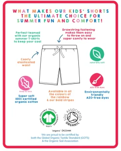 Organic Orange and Blue Stripe Shorts