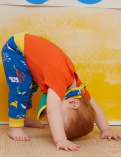 Organic Orange Basic Short-Sleeved Baby Bodysuit