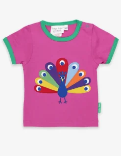 Organic Peacock Applique T-Shirt