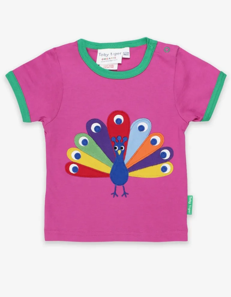 Organic Peacock Applique T-Shirt