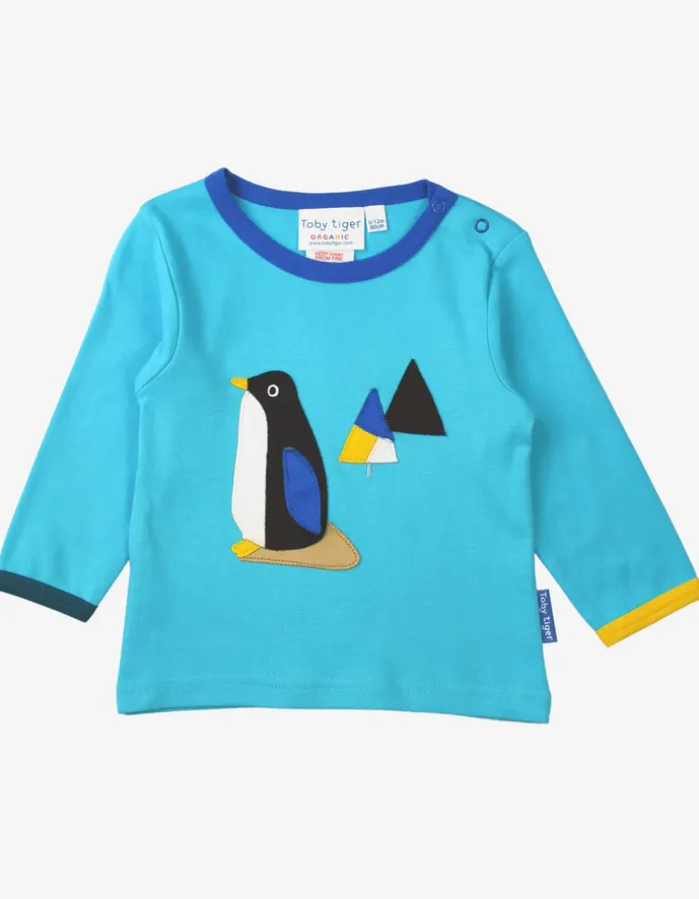 Organic Penguin Applique Long-Sleeve T-Shirt