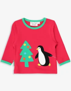 Organic Penguins' Christmas Applique T-Shirt