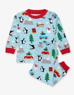 Organic Penguins Christmas Kids Pyjamas