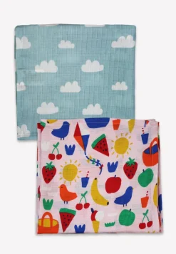 Organic Picnic Print 2 Pack Muslins