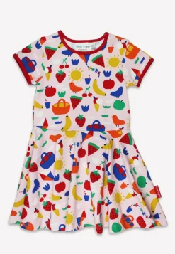 Organic Picnic Print Short Sleeved Skater Dress