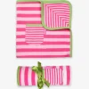 Organic Pink and Green Stripe Blanket