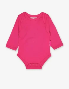 Organic Pink Basic Long-Sleeved Baby Bodysuit