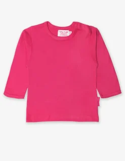 Organic Pink Basic Long-Sleeved T-Shirt