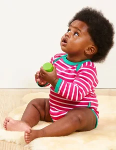 Organic Pink Breton Bodysuit