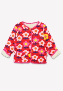 Organic Pink Flower Print Reversible Jacket