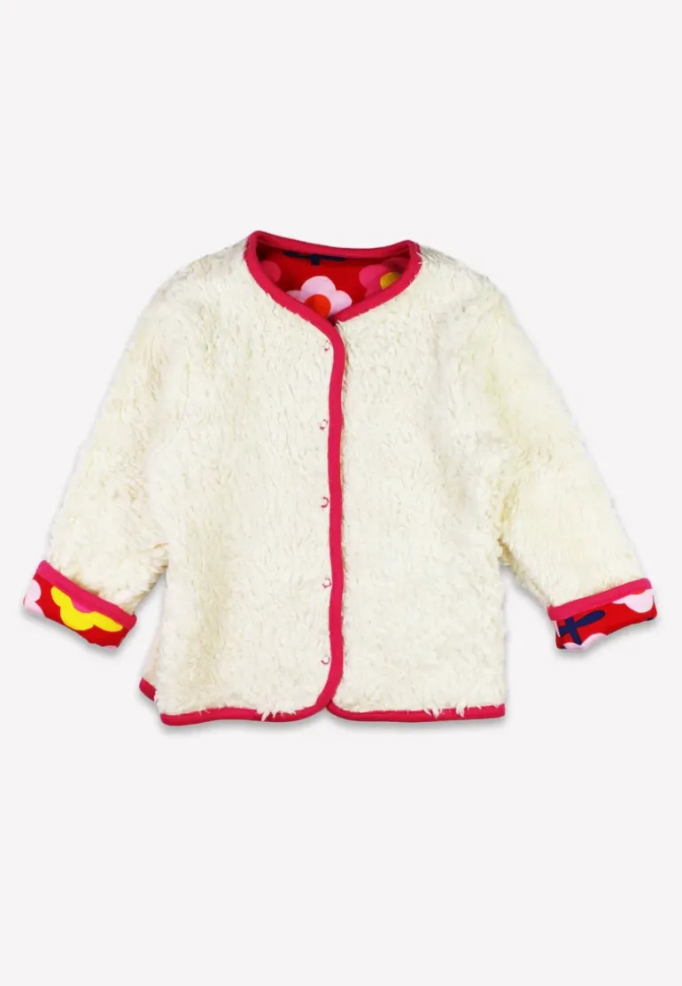 Organic Pink Flower Print Reversible Jacket