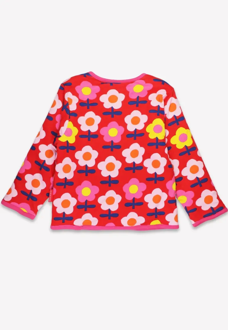 Organic Pink Flower Print Reversible Jacket