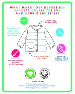 Organic Pink Flower Print Reversible Jacket