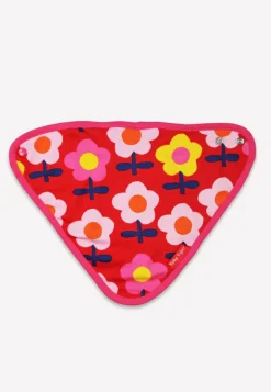 Organic Pink Flower Print Dribble Bib