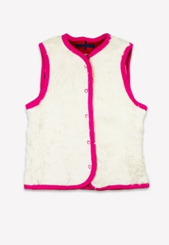 Organic Pink Flower Print Reversible Gilet