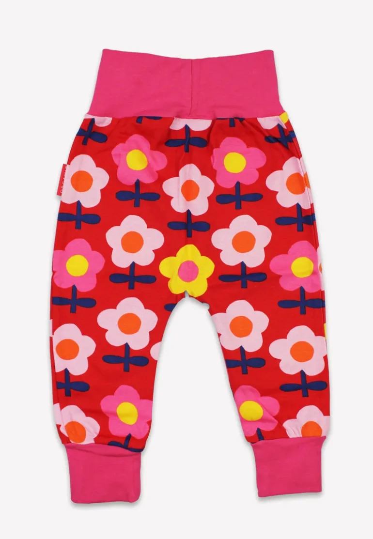 Organic Pink Flower Print Yoga Pants