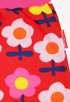 Organic Pink Flower Print Yoga Pants