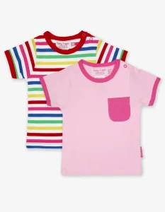 Organic Pink Multi Stripe 2-Pack T-Shirt