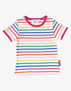Organic Pink Rainbow Stripe T-Shirt