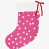 Organic Pink Snow Dot Christmas Stocking