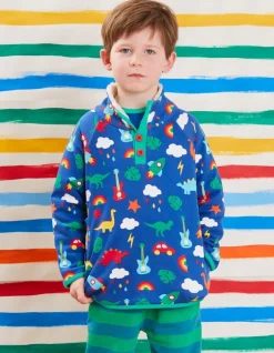 Organic Playtime Mix-Up Print Cosy Fleece Sweatshirt