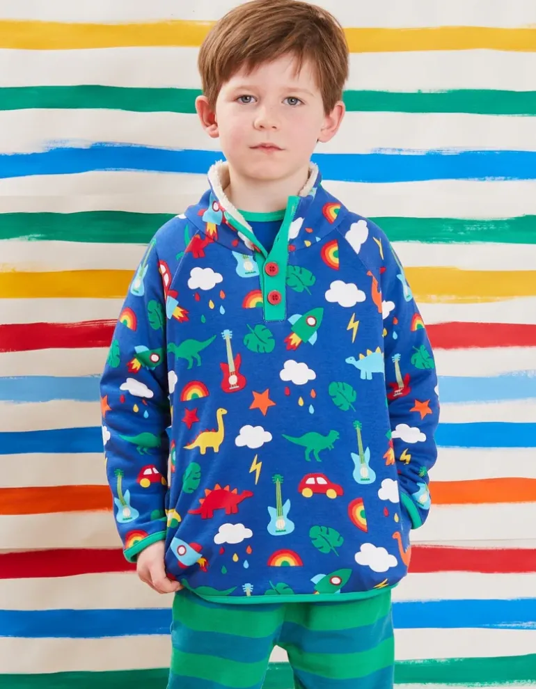 Organic Playtime Mix-Up Print Cosy Fleece Sweatshirt