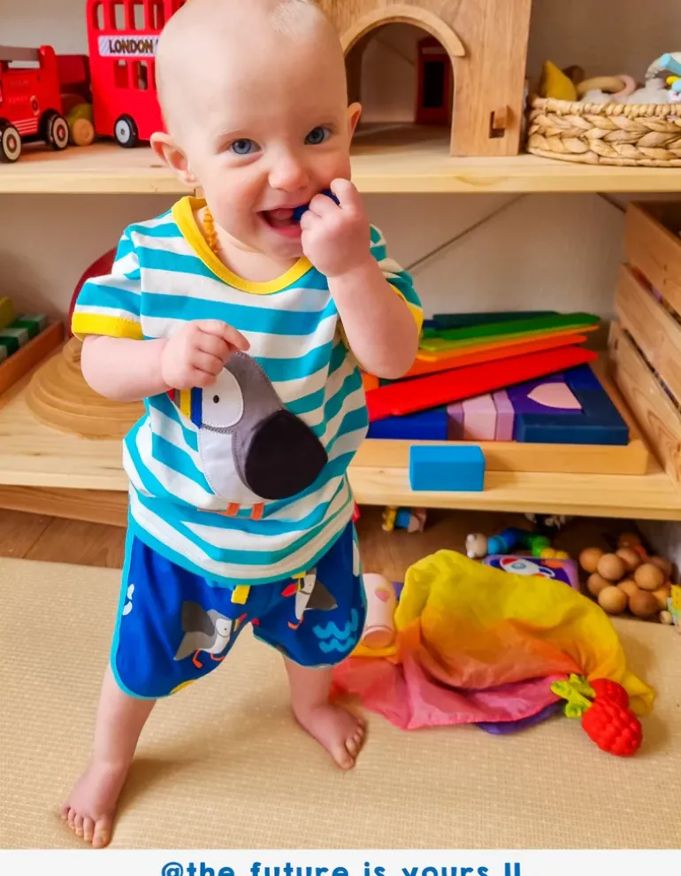 Organic Puffin Print Running Shorts