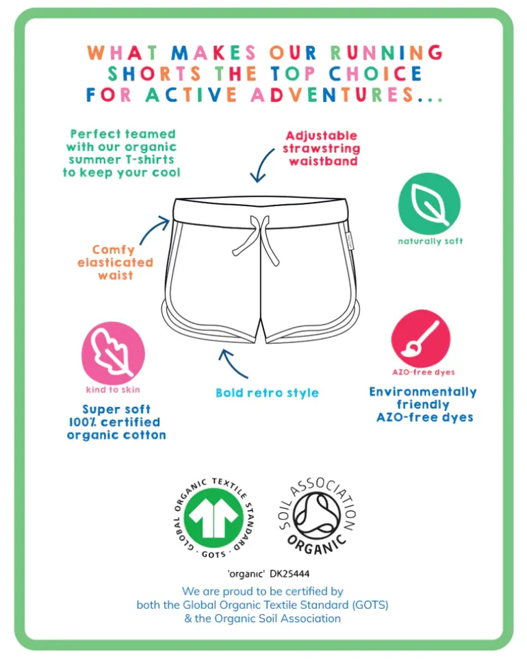 Organic Puffin Print Running Shorts