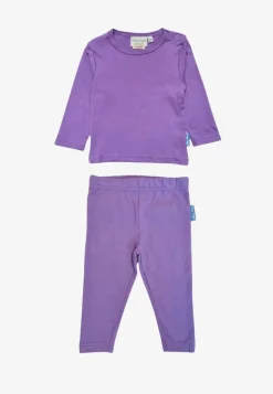 Organic Purple Basic Long-Sleeved T-Shirt & Leggings Bundle