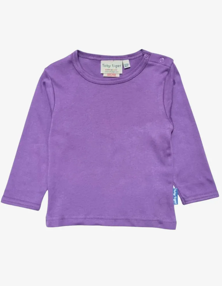 Organic Purple Basic Long-Sleeved T-Shirt