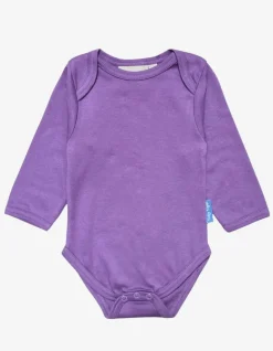 Organic Purple Basic Long-Sleeved Baby Bodysuit