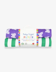 Organic Purple Butterfly 2-pack Muslins