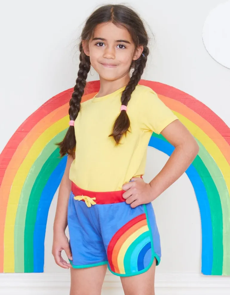 Organic Rainbow Applique Running Shorts