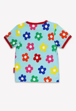 Organic Rainbow Bloom Bunny Pocket Applique Short Sleeved T-Shirt