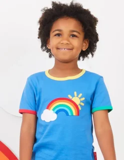 Organic Rainbow Sun and Cloud Applique T-Shirt