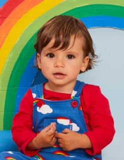 Organic Red Basic Long-Sleeved Baby Bodysuit