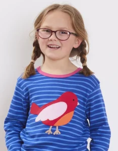 Organic Red Bird Applique T-Shirt