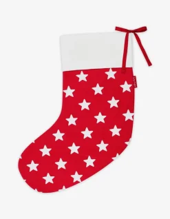 Organic Red Star Christmas Stocking