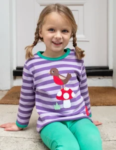 Organic Robin Applique Long-Sleeved T-Shirt