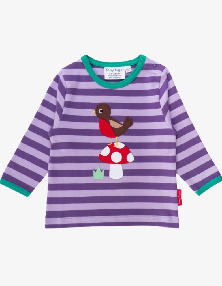 Organic Robin Applique Long-Sleeved T-Shirt