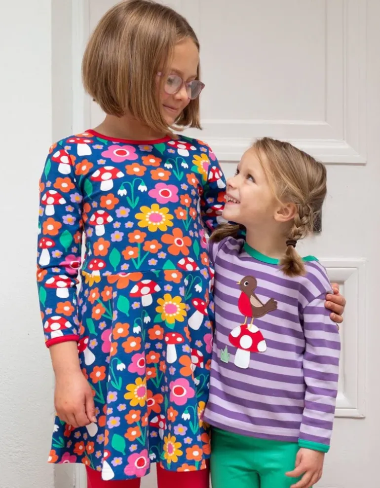 Organic Robin Applique Long-Sleeved T-Shirt