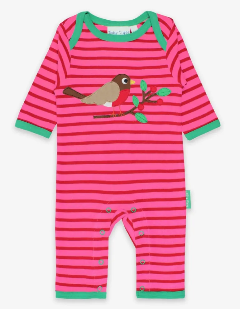 Organic Robin Applique Sleepsuit