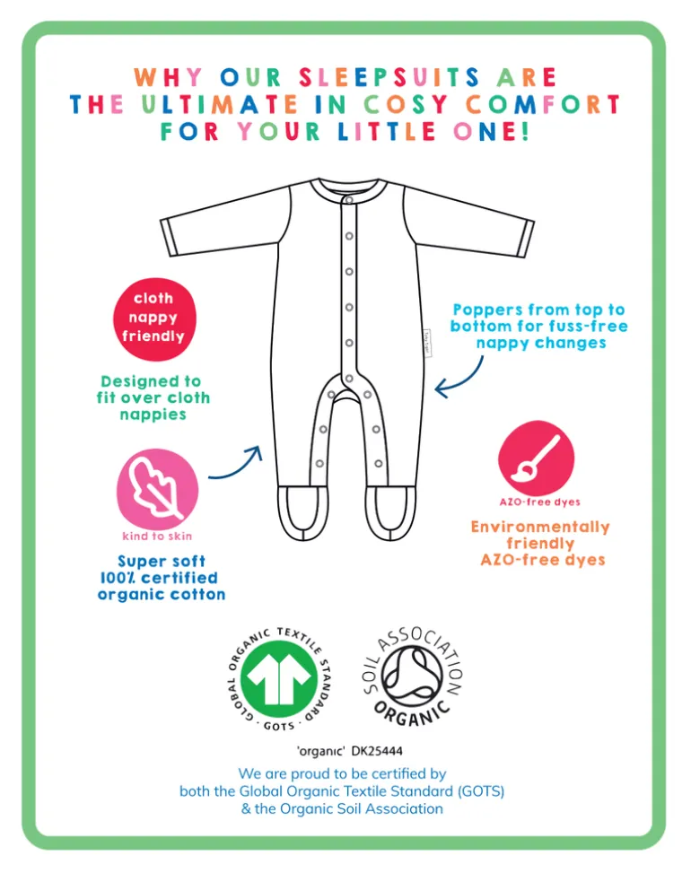 Organic Robin Applique Sleepsuit