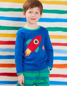 Organic Rocket Planet Applique T-Shirt