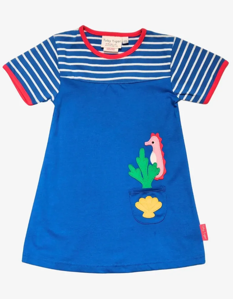 Organic Seahorse Applique T-Shirt Dress
